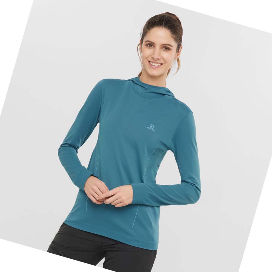 Salomon ESSENTIAL SEAMLESS Hettegensere Dame Marineblå | NO3093VRW