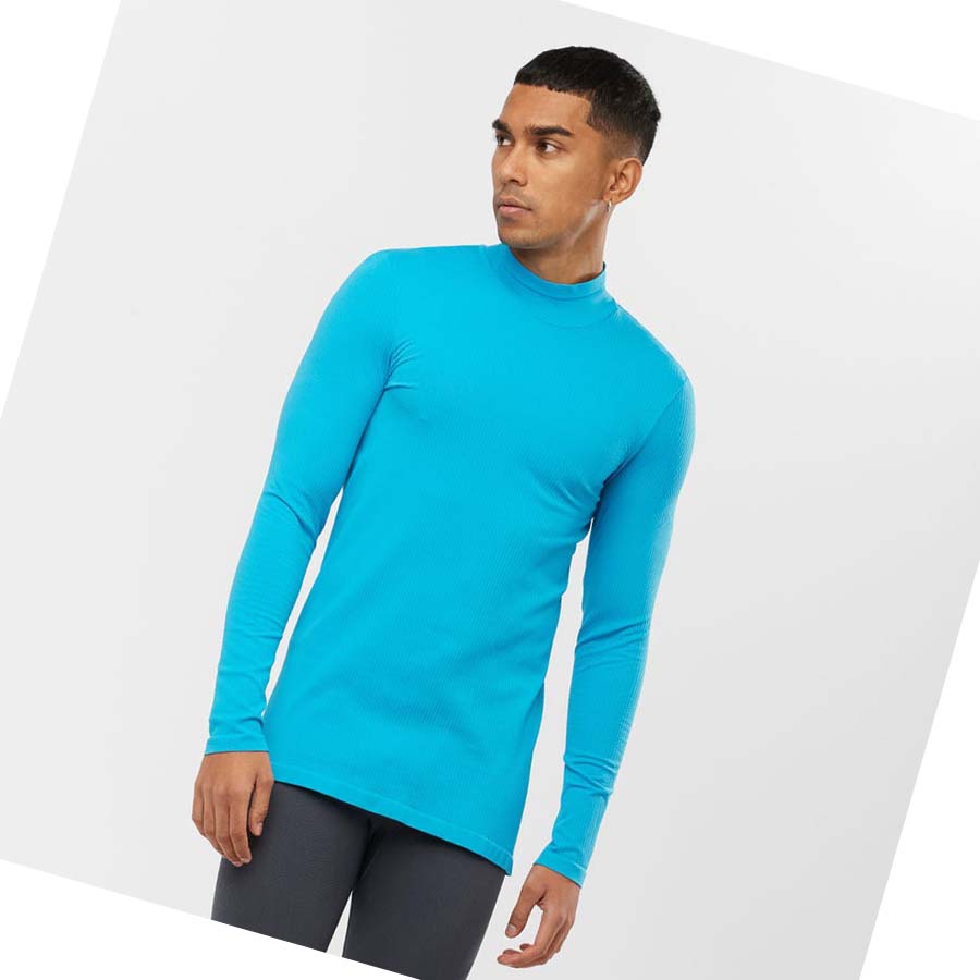 Salomon ESSENTIAL SEAMLESS T-skjorte Herre Blå | NO2378AHK