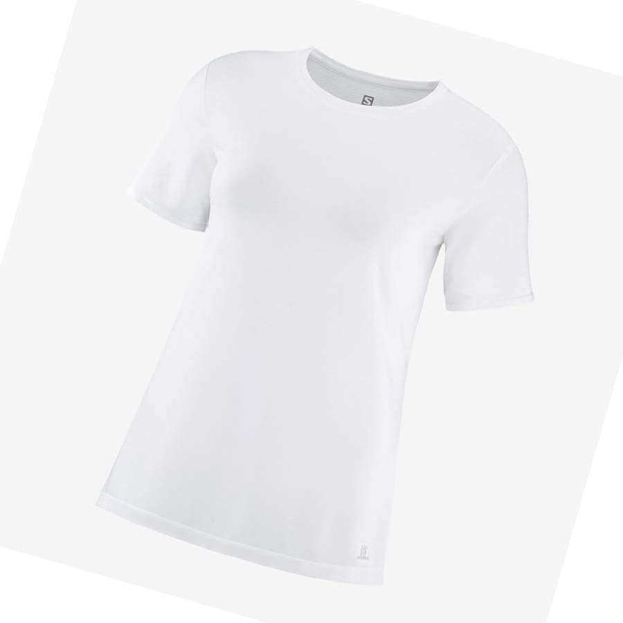 Salomon ESSENTIAL TENCEL T-skjorte Dame Hvite | NO3058GSO