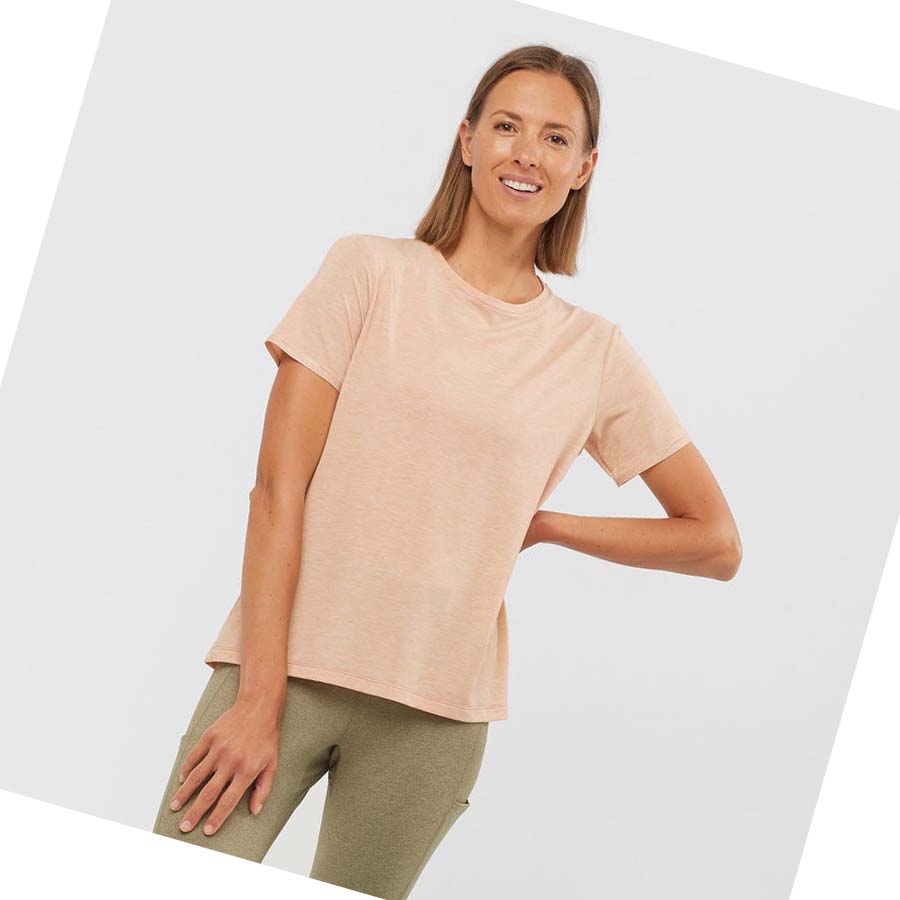 Salomon ESSENTIAL TENCEL T-skjorte Dame Beige | NO3059HAP