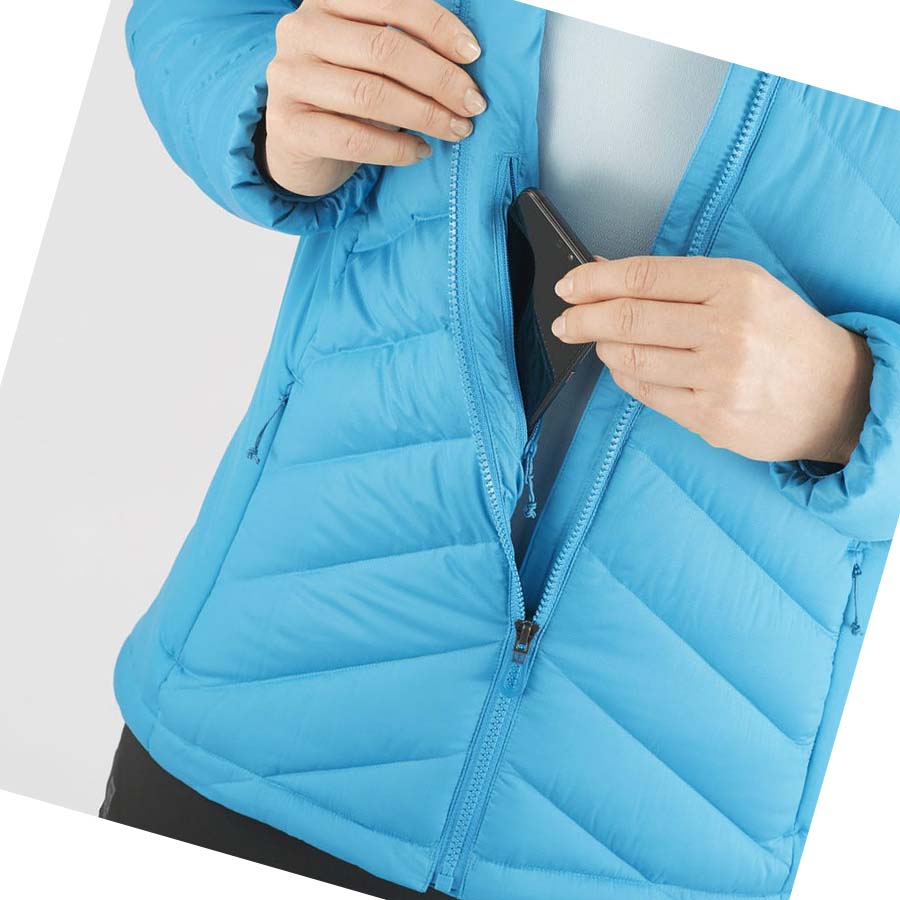 Salomon ESSENTIAL XWARM DOWN INSULATED Jakke Dame Blå | NO3176EBC