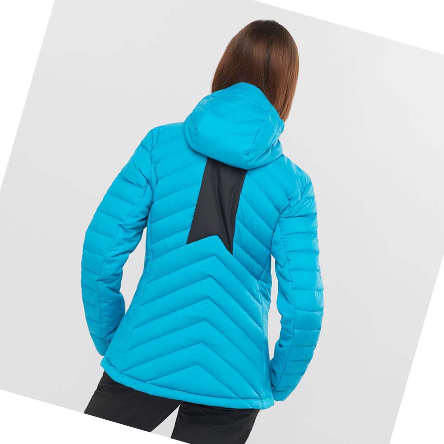 Salomon ESSENTIAL XWARM DOWN INSULATED Jakke Dame Blå | NO3178TCE