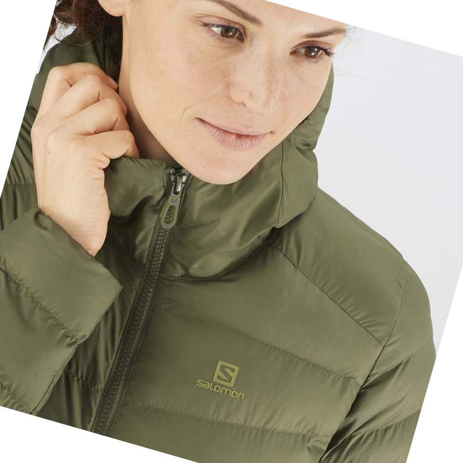 Salomon ESSENTIAL XWARM LONG INSULATED Jakke Dame Olivengrønne | NO3167ZUT