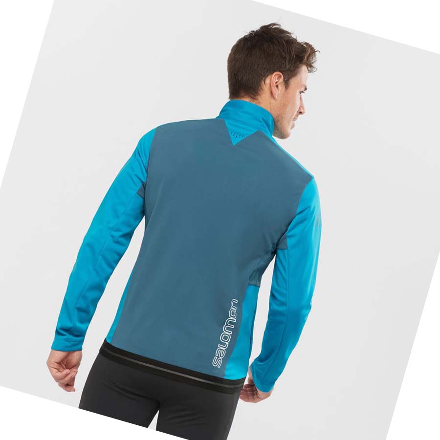 Salomon GORE TEX INFINIUM™ WINDSTOPPER® Jakke Herre Blå | NO2373YXF