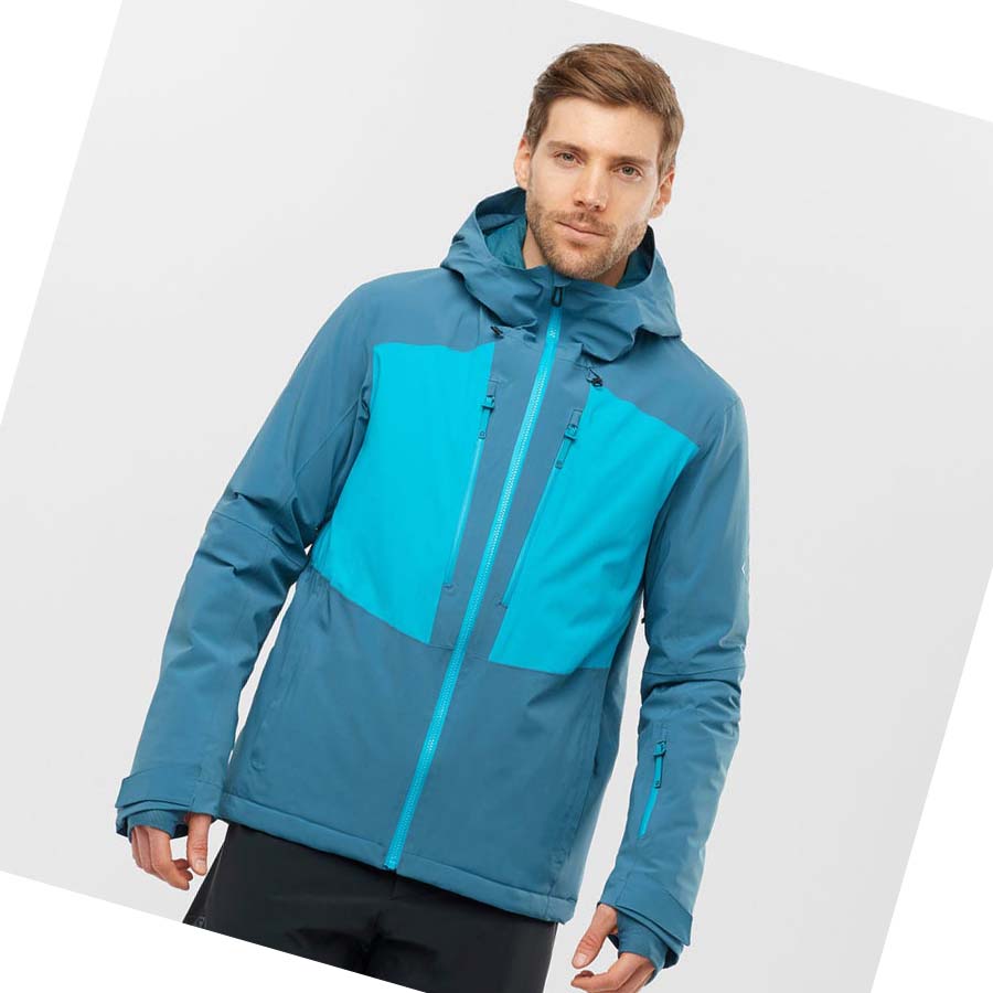 Salomon HIGHLAND INSULATED Jakke Herre Blå | NO2328YXF