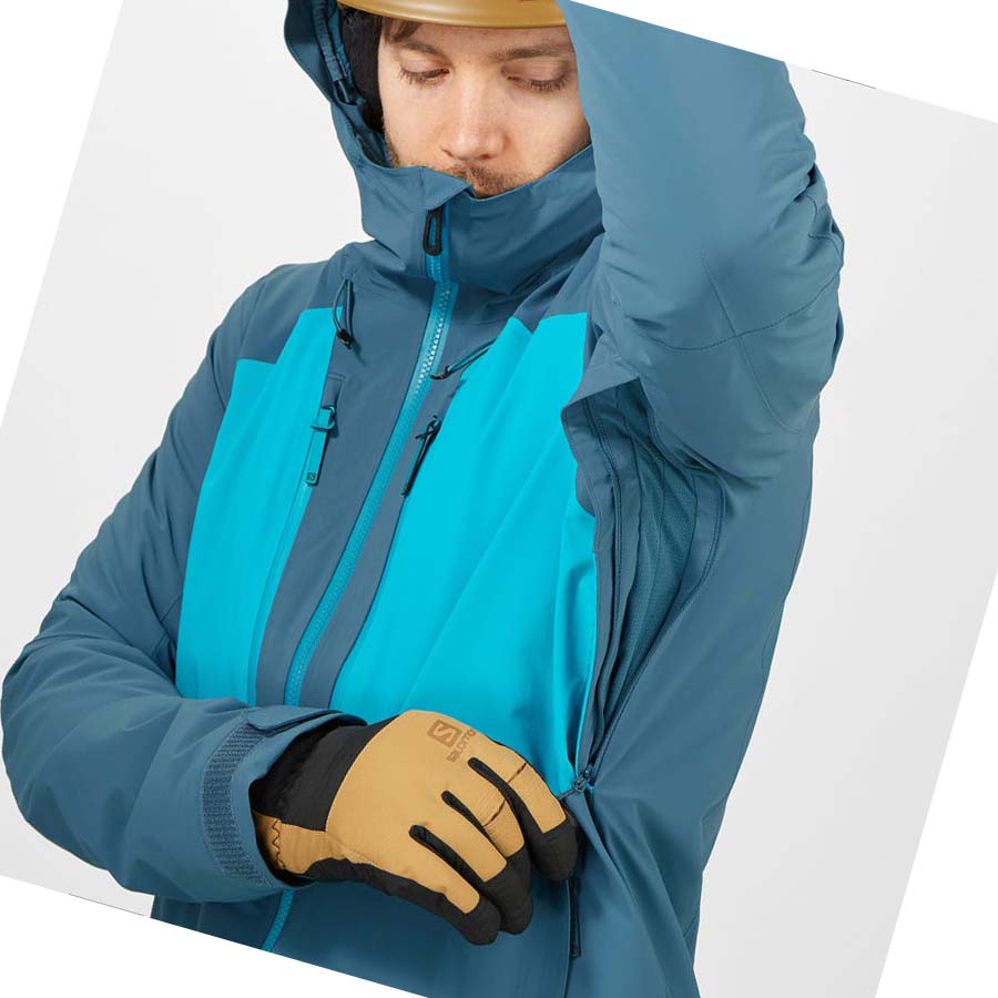 Salomon HIGHLAND INSULATED Jakke Herre Blå | NO2328YXF