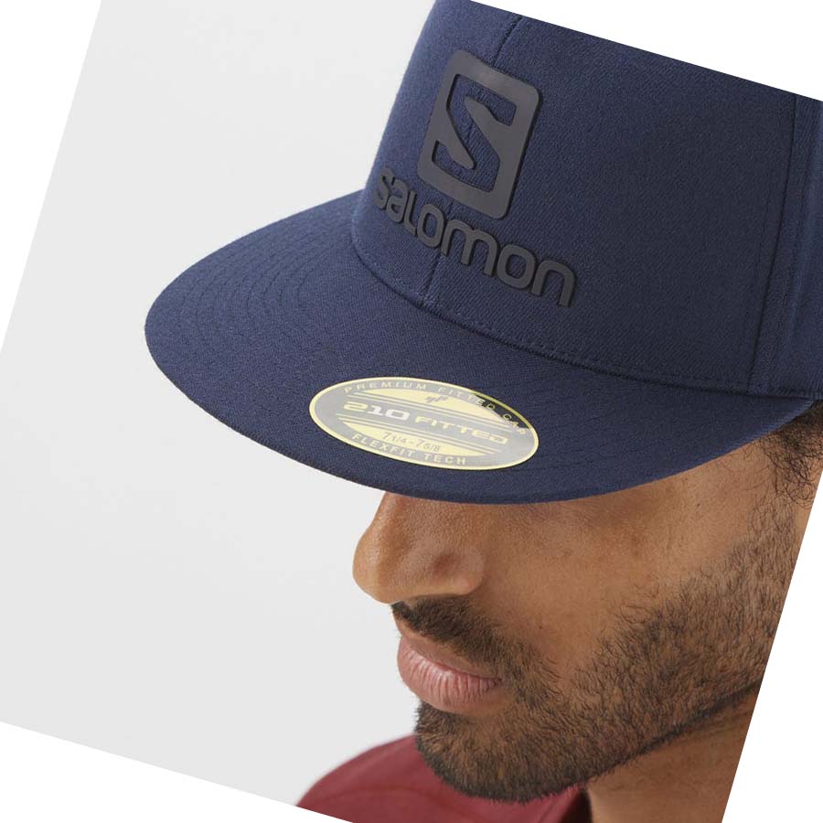 Salomon LOGO CAP FLEXFIT® Hatt Herre Blå | NO2656EBC