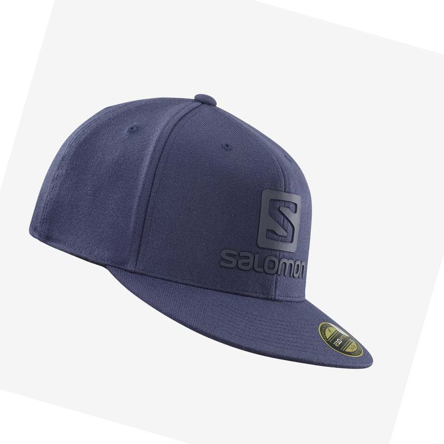 Salomon LOGO CAP FLEXFIT® Hatt Herre Blå | NO2656EBC