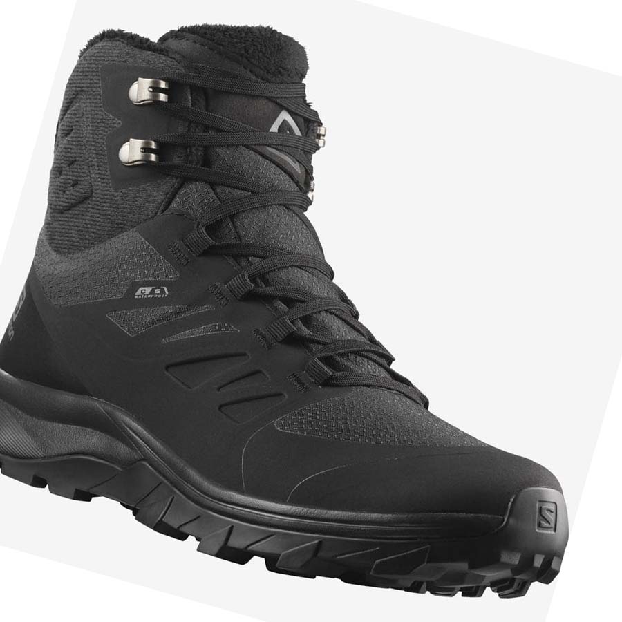 Salomon OUTBLAST THINSULATE™ CLIMASALOMON™ WATERPROOF Vinterstøvler Dame Svarte | NO3012XYU