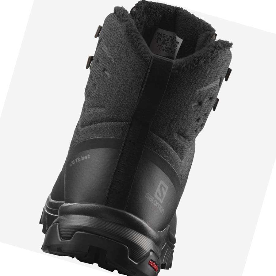 Salomon OUTBLAST THINSULATE™ CLIMASALOMON™ WATERPROOF Vinterstøvler Dame Svarte | NO3012XYU