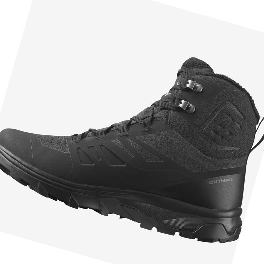 Salomon OUTBLAST THINSULATE™ CLIMASALOMON™ WATERPROOF Vinterstøvler Dame Svarte | NO3012XYU