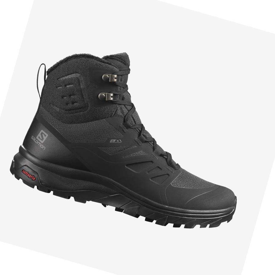 Salomon OUTBLAST THINSULATE™ CLIMASALOMON™ WATERPROOF Vinterstøvler Dame Svarte | NO3012XYU