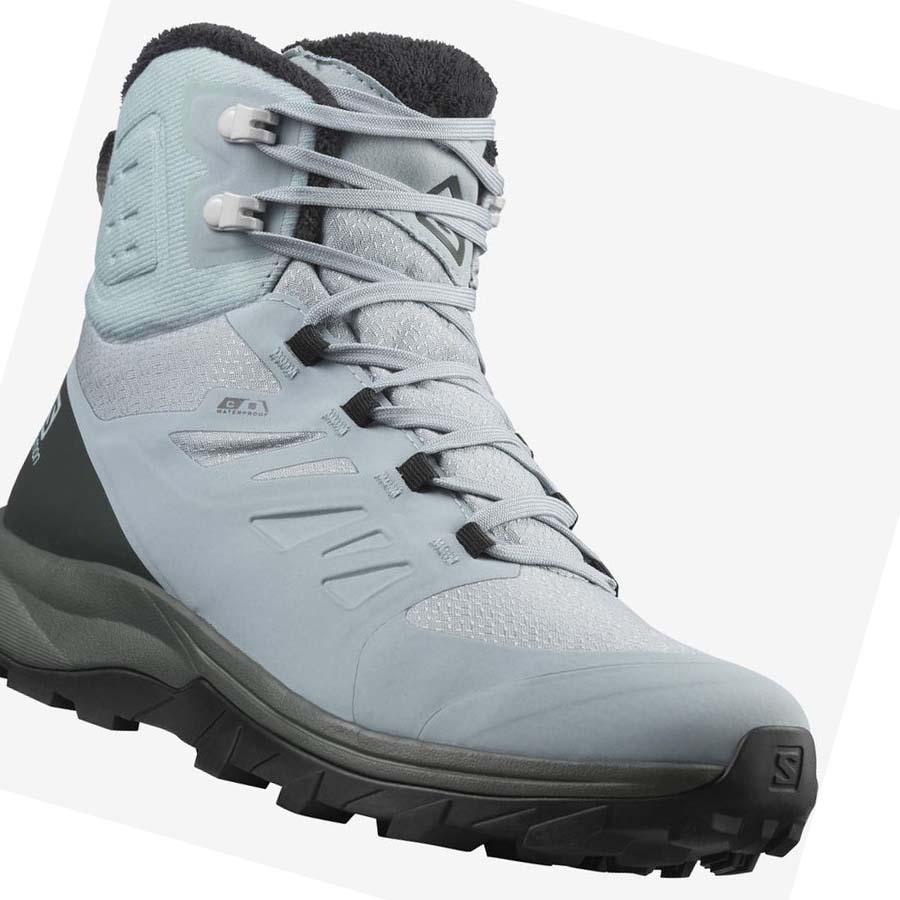 Salomon OUTBLAST THINSULATE™ CLIMASALOMON™ WATERPROOF Vinterstøvler Dame Blå | NO3013CTV