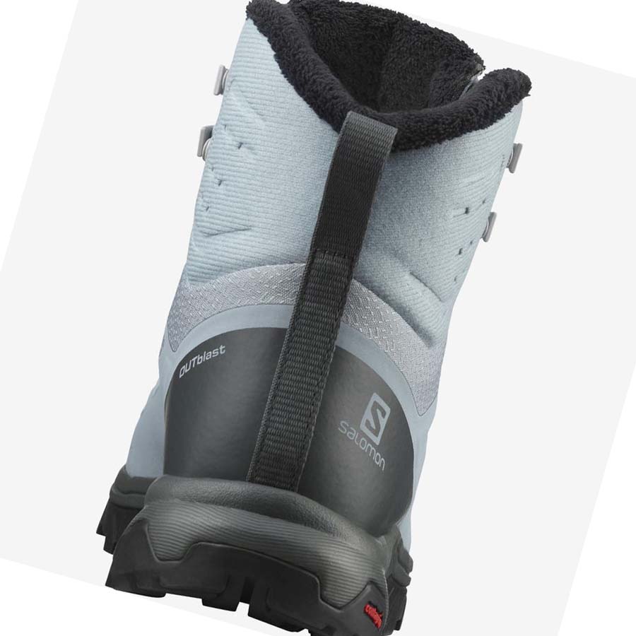 Salomon OUTBLAST THINSULATE™ CLIMASALOMON™ WATERPROOF Vinterstøvler Dame Blå | NO3013CTV