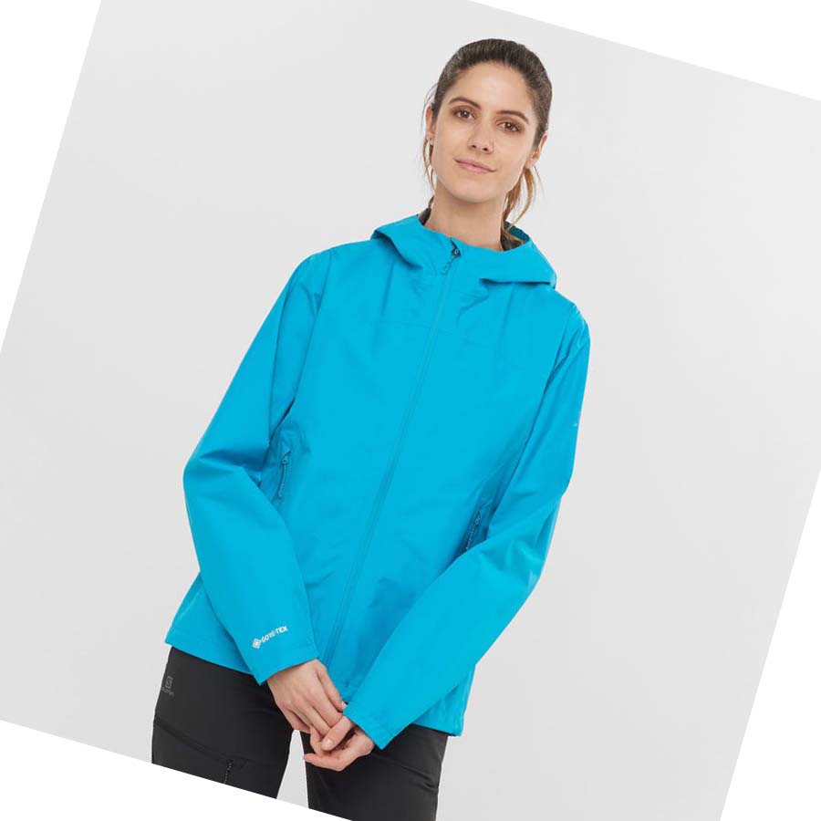 Salomon OUTLINE GORE-TEX WATERPROOF 2.5L Jakke Dame Blå | NO3136FDN