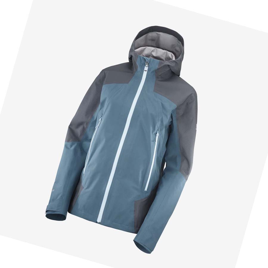 Salomon OUTLINE GORE-TEX WATERPROOF HYBRID Jakke Dame Blå | NO3140KOR