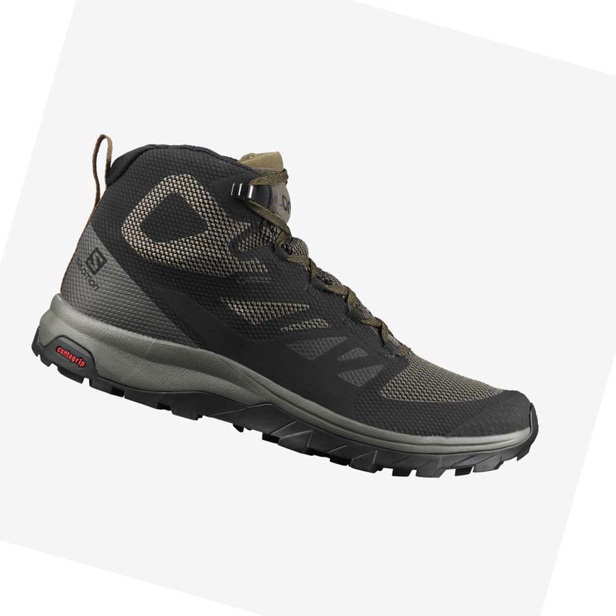 Salomon OUTLINE MID GORE-TEX Fjellsko Herre Olivengrønne Svarte | NO2028HAP