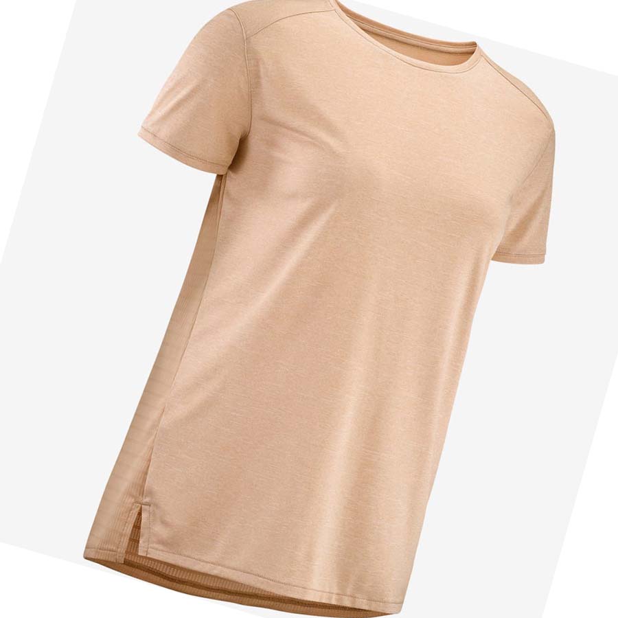 Salomon OUTLINE SUMMER T-skjorte Dame Beige | NO3071WNB