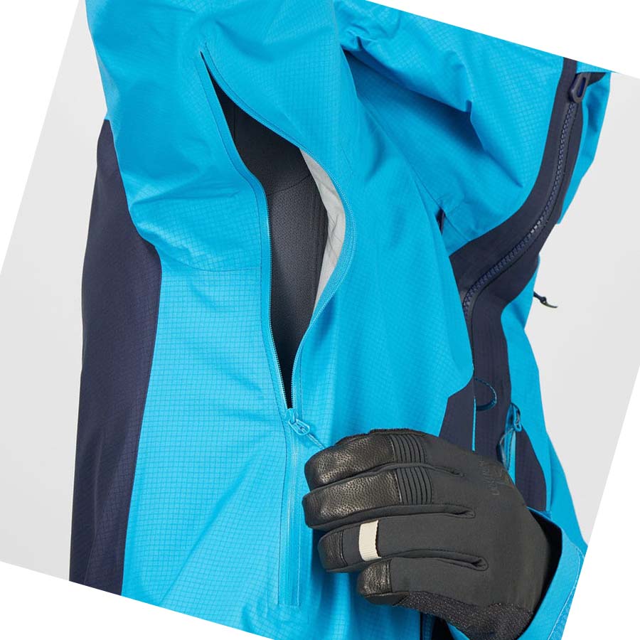 Salomon OUTPEAK GORE-TEX WATERPROOF 3L Jakke Herre Blå | NO2348NWY