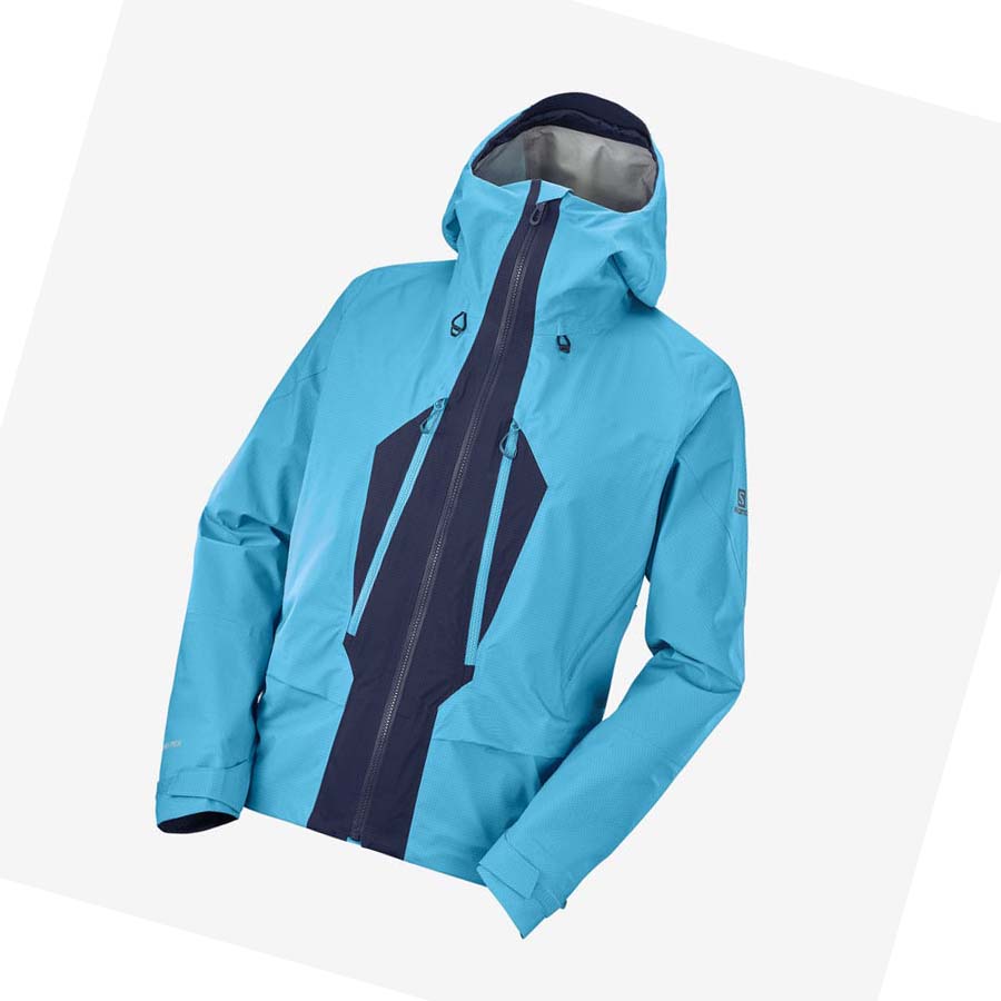 Salomon OUTPEAK GORE-TEX WATERPROOF 3L Jakke Herre Blå | NO2348NWY