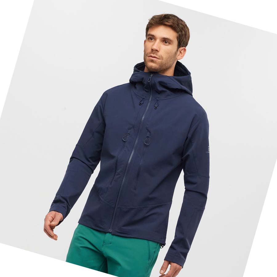 Salomon OUTPEAK SOFTSHELL Jakke Herre Marineblå | NO2369WNB