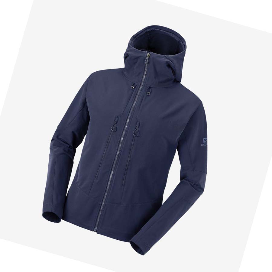 Salomon OUTPEAK SOFTSHELL Jakke Herre Marineblå | NO2369WNB