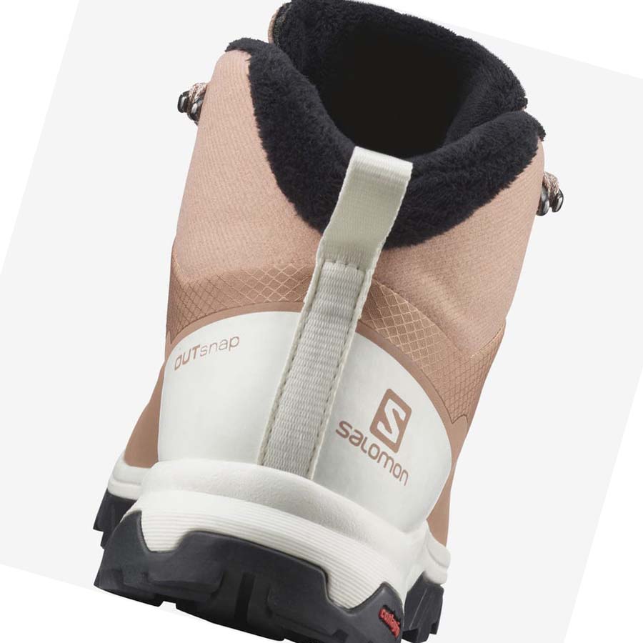 Salomon OUTSNAP CLIMASALOMON™ WATERPROOF Vinterstøvler Dame Beige | NO3011ZUT