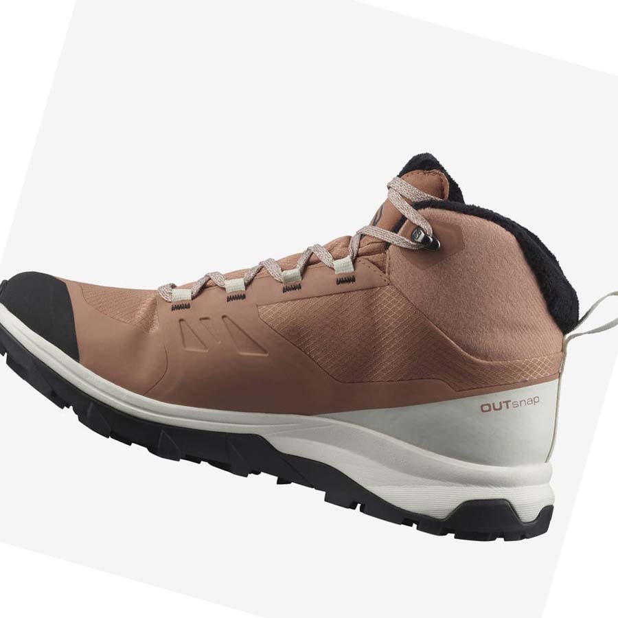 Salomon OUTSNAP CLIMASALOMON™ WATERPROOF Vinterstøvler Dame Beige | NO3011ZUT