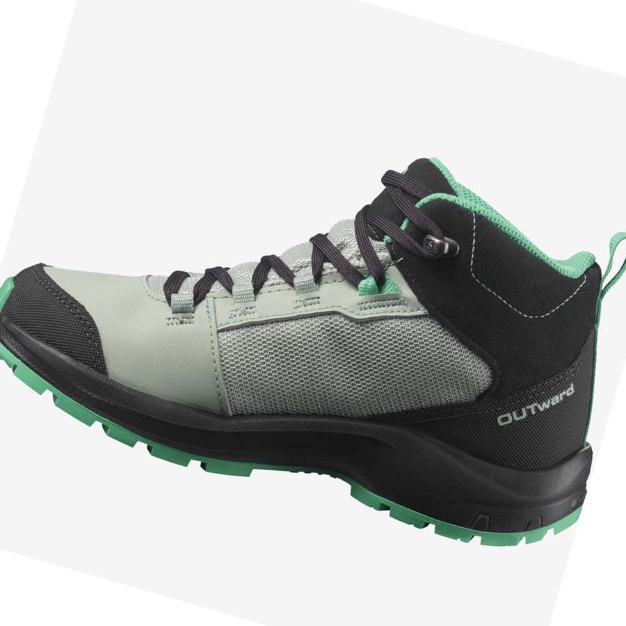 Salomon OUTWARD CLIMASALOMON™ WATERPROOF Fjellsko Barn Mint | NO3585CTV