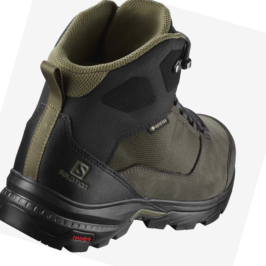 Salomon OUTWARD GORE-TEX Fjellsko Herre Svarte Olivengrønne | NO2019UZG