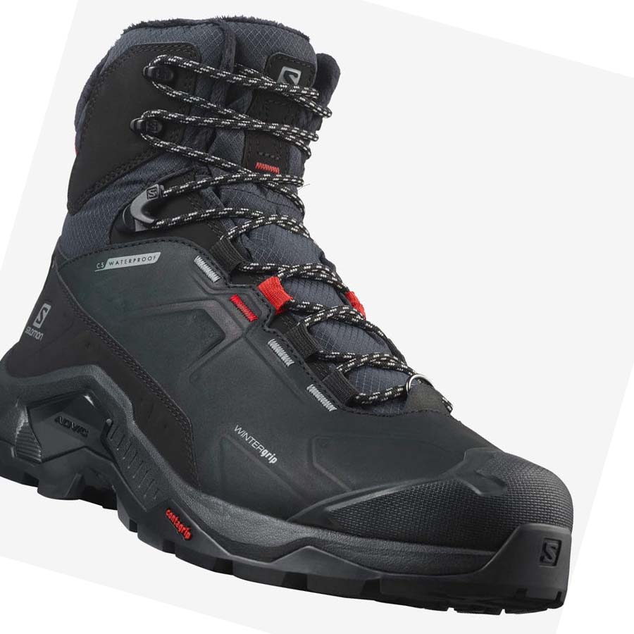 Salomon QUEST WINTER THINSULATE™ CLIMASALOMON™ WATERPROOF Vinterstøvler Herre Svarte | NO2244LIS