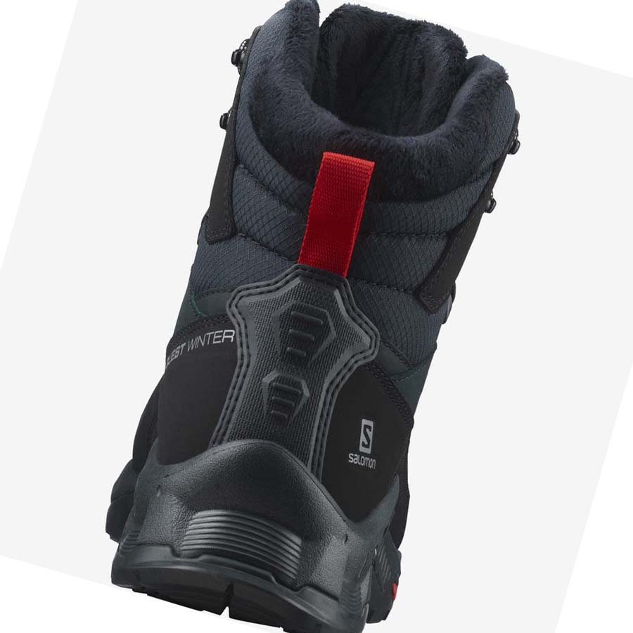 Salomon QUEST WINTER THINSULATE™ CLIMASALOMON™ WATERPROOF Vinterstøvler Herre Svarte | NO2244LIS