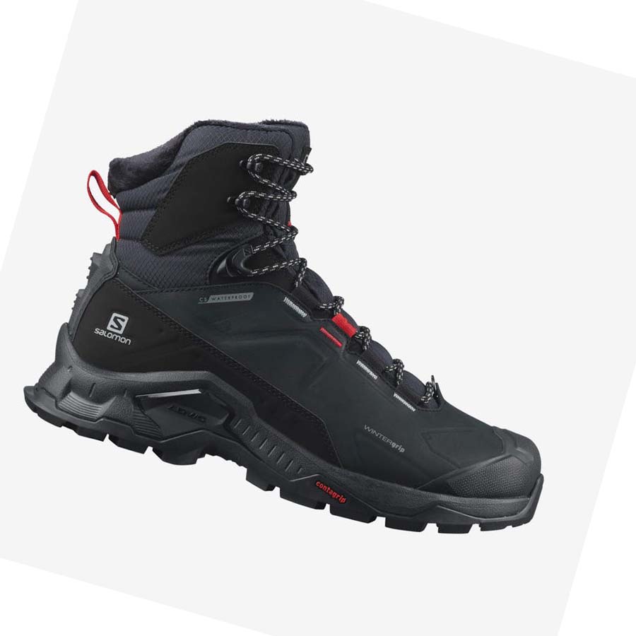 Salomon QUEST WINTER THINSULATE™ CLIMASALOMON™ WATERPROOF Vinterstøvler Herre Svarte | NO2244LIS