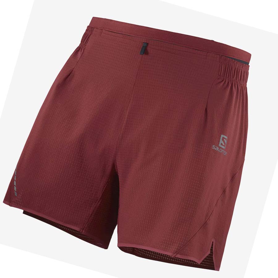 Salomon SENSE AERO 5\'\' Shorts Herre Rød | NO2469VRW