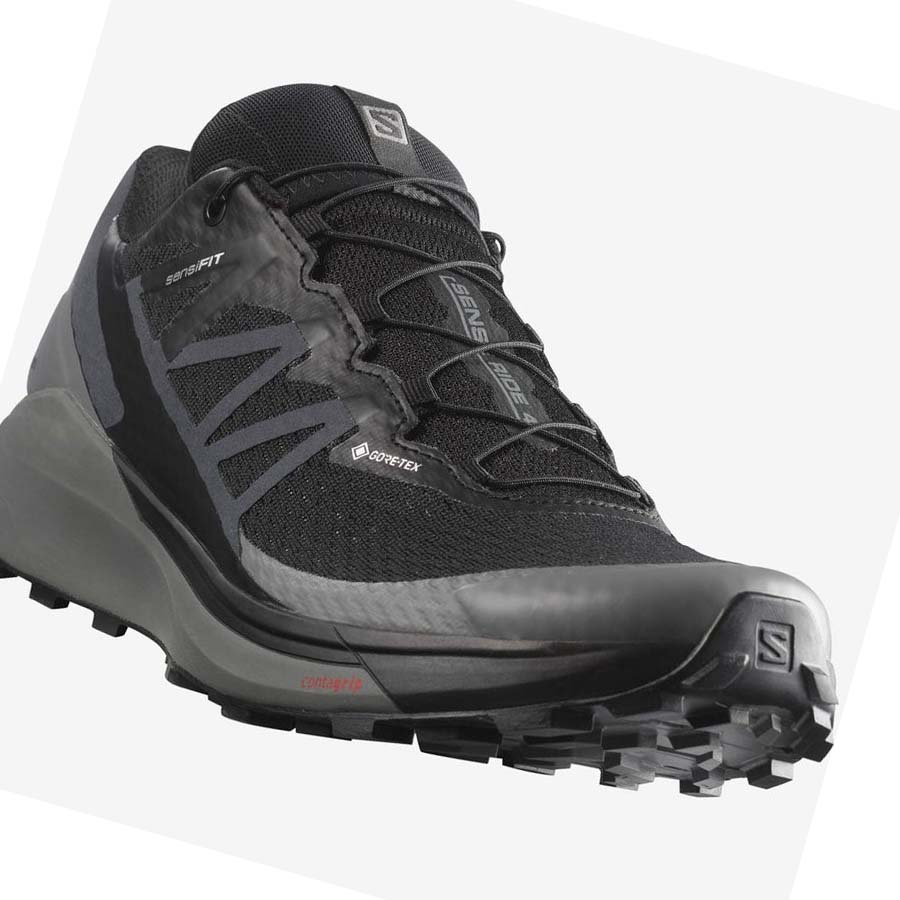 Salomon SENSE RIDE 4 GORE-TEX INVISIBLE FIT Trail Løpesko Herre Svarte Svarte | NO2106VRW