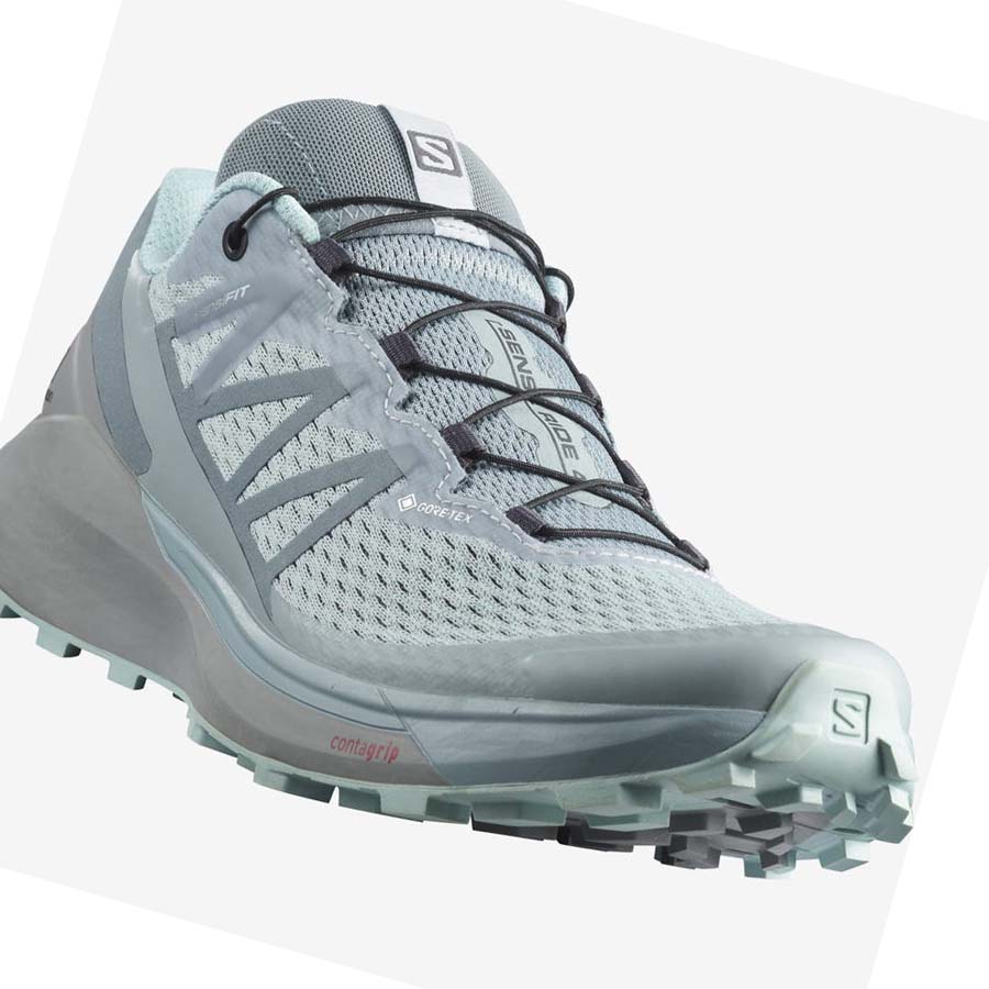 Salomon SENSE RIDE 4 GORE-TEX INVISIBLE FIT Trail Løpesko Dame Turkis | NO2863WNB