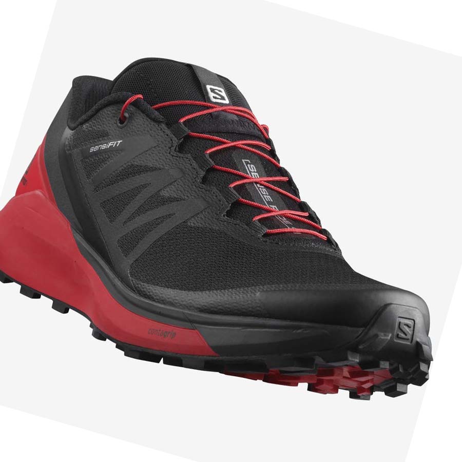 Salomon SENSE RIDE 4 Trail Løpesko Herre Svarte Rød | NO2133VRW