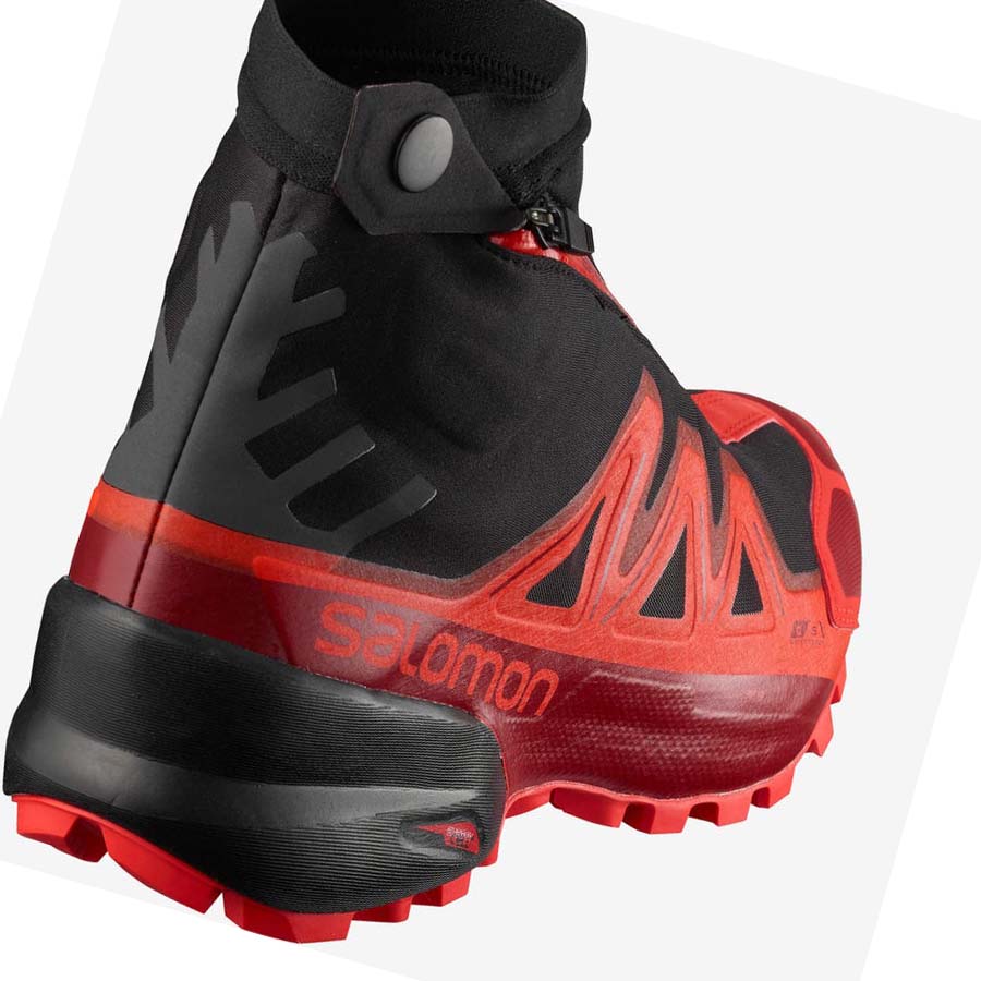 Salomon SNOWSPIKE CLIMASALOMON™ WATERPROOF Trail Løpesko Herre Svarte Rød | NO2131XYU