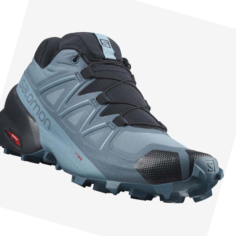 Salomon SPEEDCROSS 5 WIDE Trail Løpesko Dame Blå | NO2886BEX