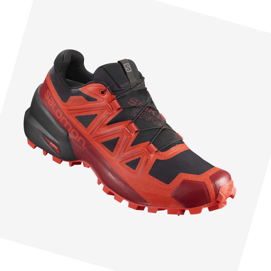 Salomon SPIKECROSS 5 GORE-TEX Trail Løpesko Herre Svarte Rød | NO2100JPQ