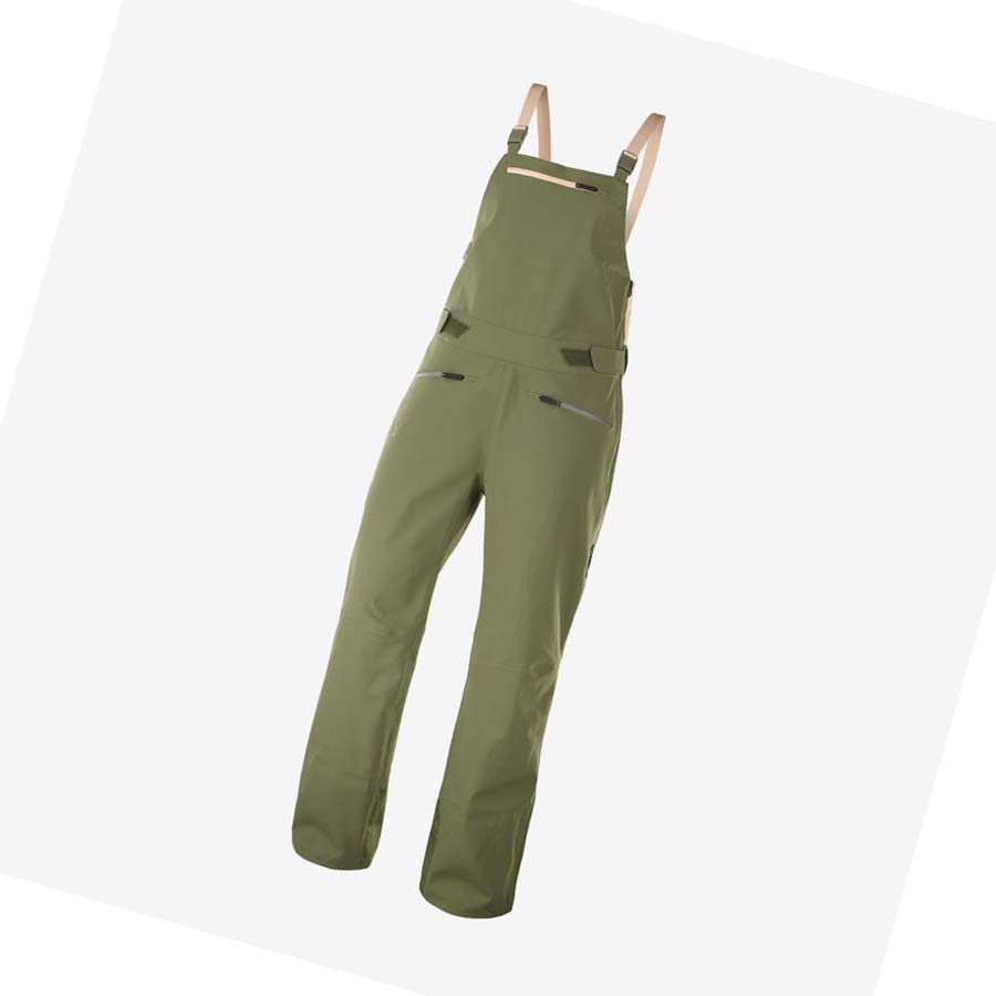 Salomon STANCE 3L BIB Skibukser Dame Olivengrønne | NO3291DFM