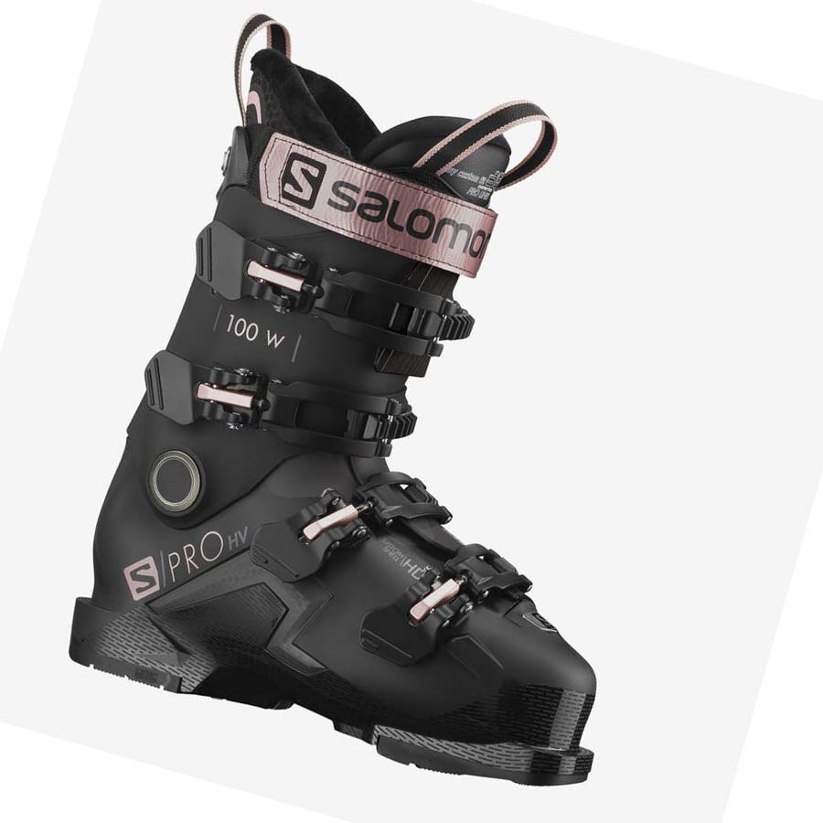 Salomon S/PRO HV 100 Skistøvler Dame Svarte Rosa Gull | NO3556KOR