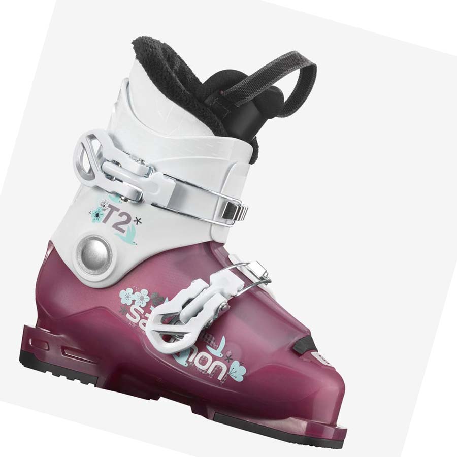 Salomon T2 RT GIRLY Skistøvler Barn Lilla Hvite | NO3612CTV