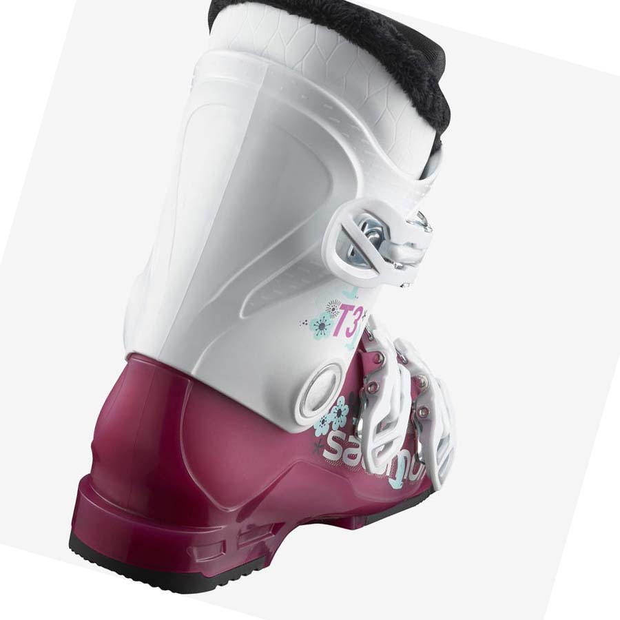 Salomon T3 RT GIRLY Skistøvler Barn Lilla Hvite | NO3624HAP