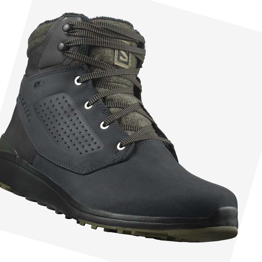 Salomon UTILITY WINTER CLIMASALOMON™ WATERPROOF Vinterstøvler Herre Svarte Grønn | NO2242JPQ