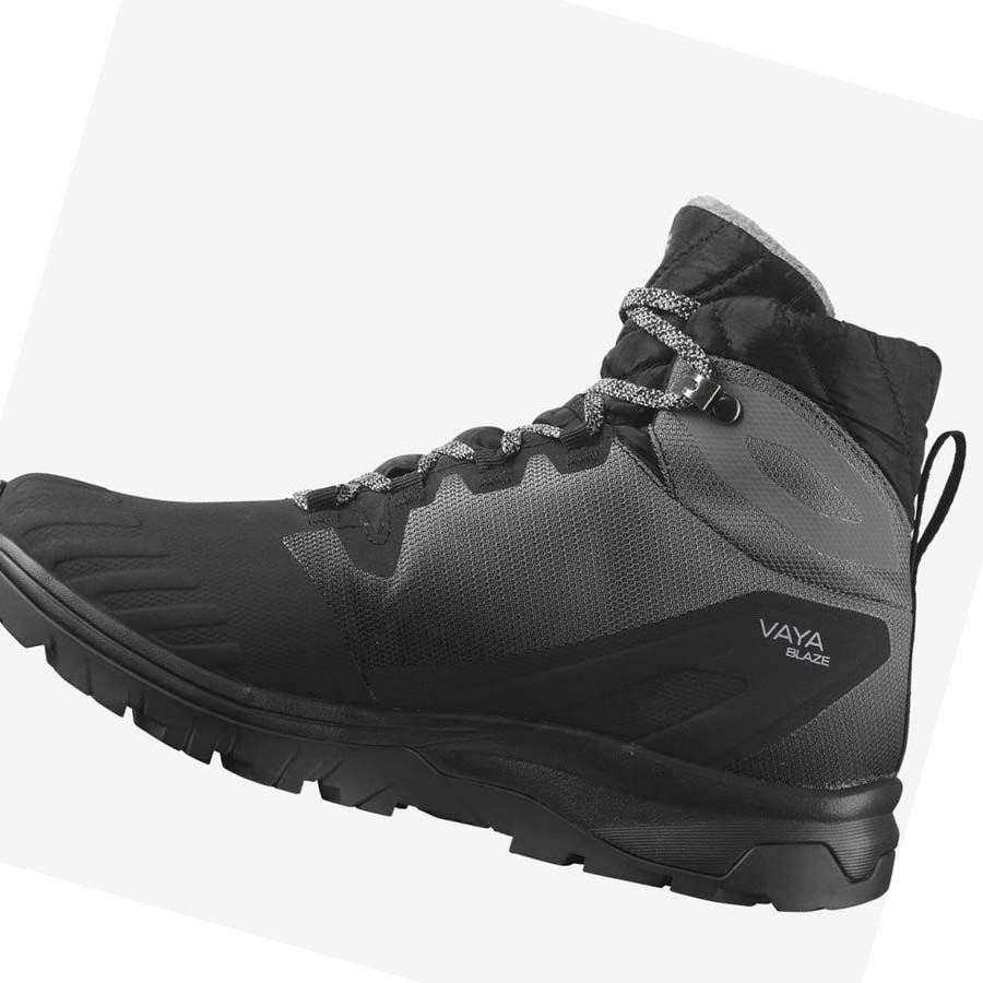 Salomon VAYA BLAZE THINSULATE™ CLIMASALOMON™ WATERPROOF Vinterstøvler Dame Svarte | NO3017MQZ