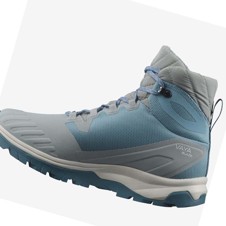 Salomon VAYA BLAZE THINSULATE™ CLIMASALOMON™ WATERPROOF Vinterstøvler Dame Blå | NO3018QMA