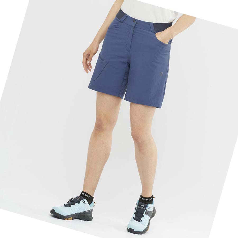 Salomon WAYFARER Shorts Dame Marineblå | NO3266GSO