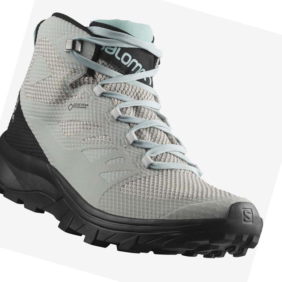 Salomon WoOUTLINE MID GORE-TEX Fjellsko Dame Beige | NO2835NWY