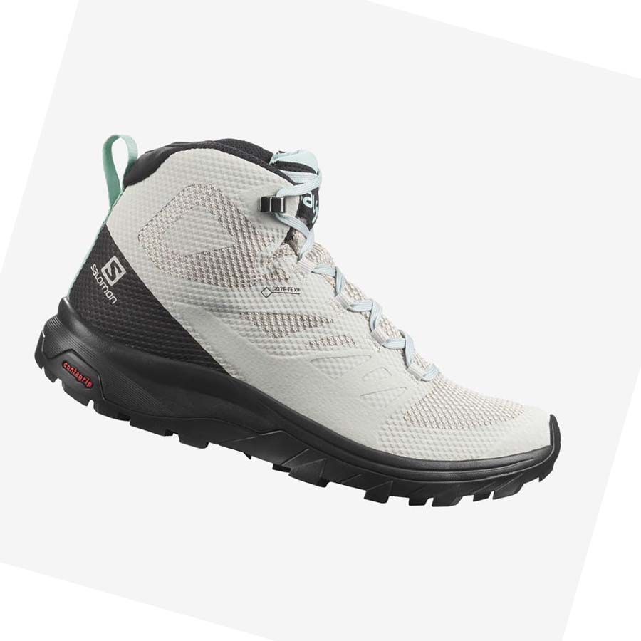 Salomon WoOUTLINE MID GORE-TEX Fjellsko Dame Beige | NO2835NWY